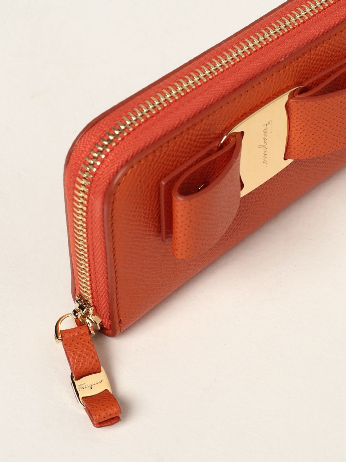 Wallet Salvatore Ferragamo: Salvatore Ferragamo wallet in grained leather orange 4