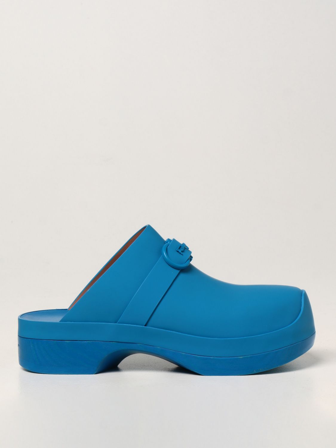 Flat shoes Salvatore Ferragamo: Salvatore Ferragamo leather clogs royal blue 1