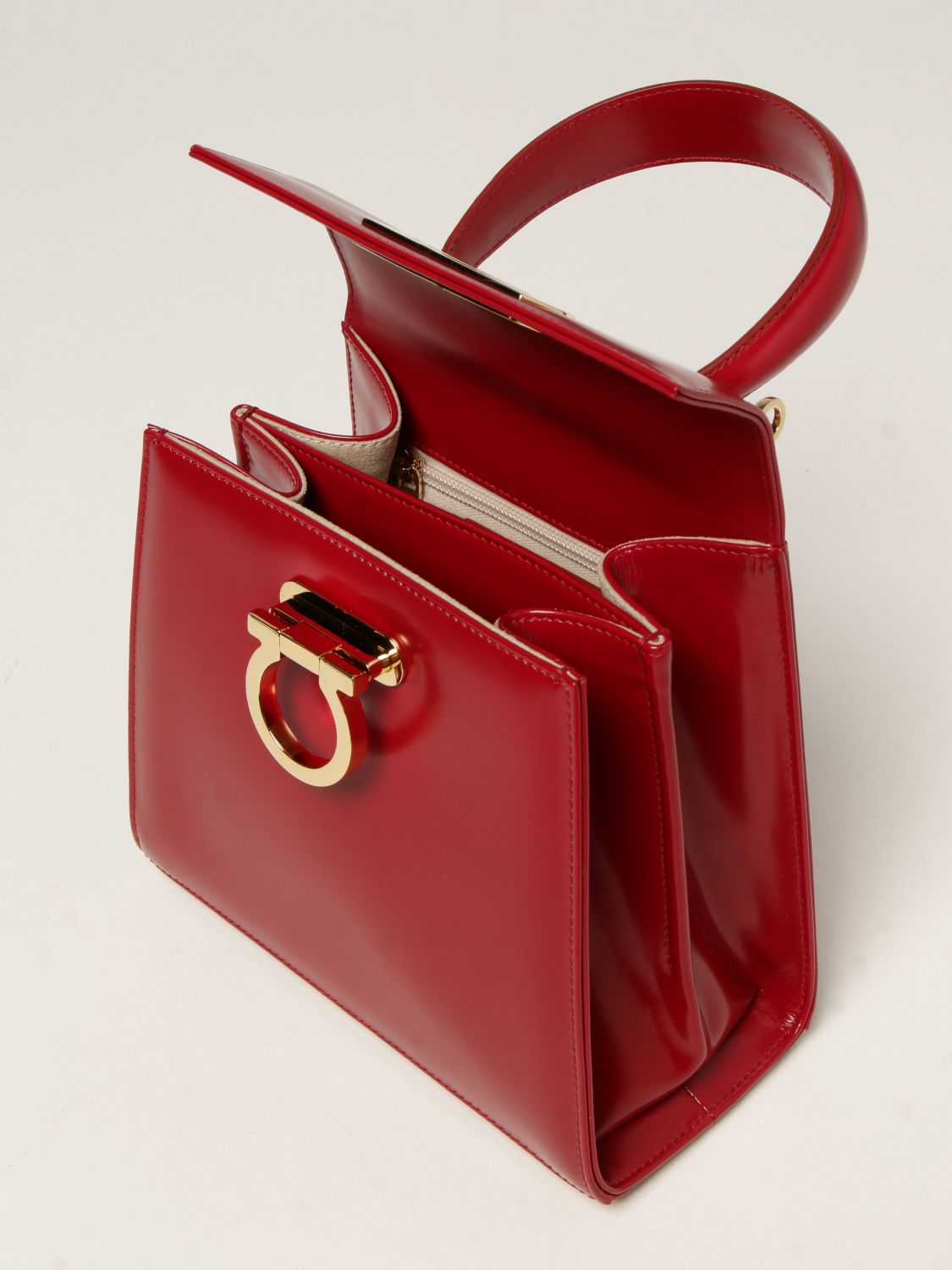 FERRAGAMO: 's Creation handbag in abrasive leather - Red