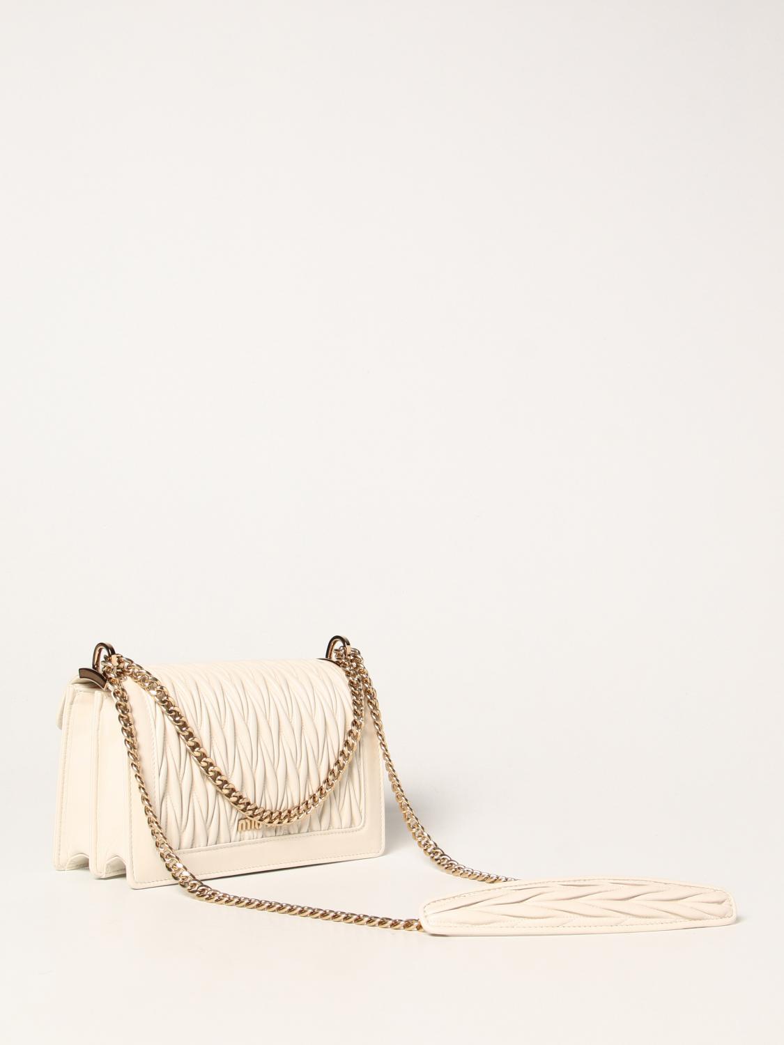 miu confidential matelassé nappa leather bag