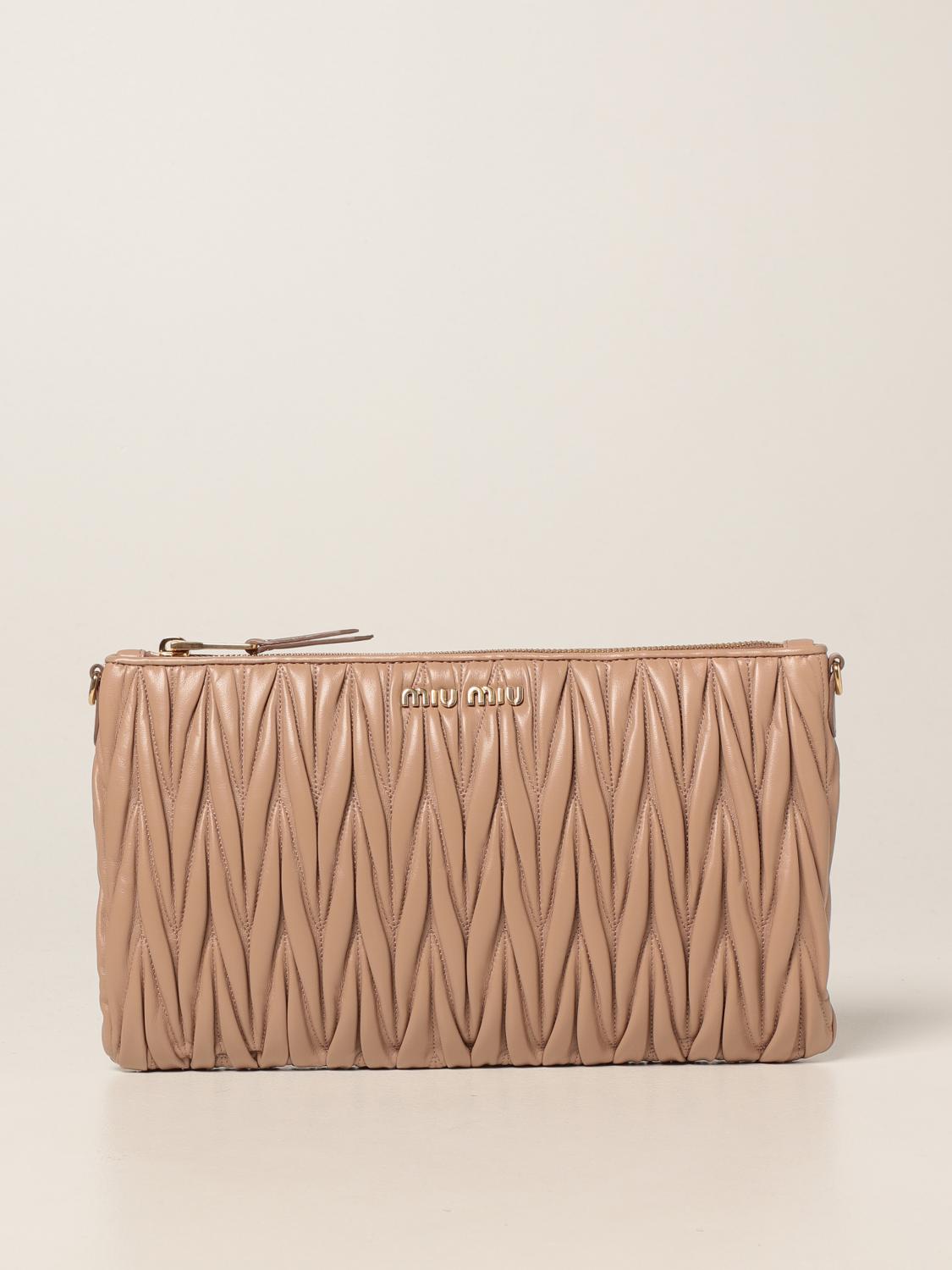 MIU MIU crossbody bag in quilted nappa leather Blush Pink Miu Miu
