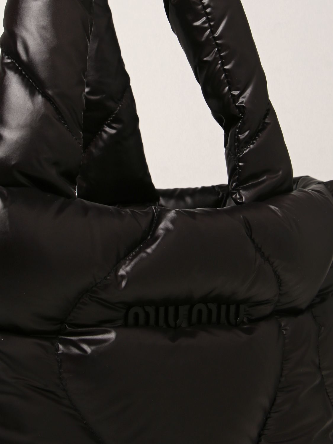 Tote bags Miu Miu: Miu Miu shopping bag in quilted nylon black 4