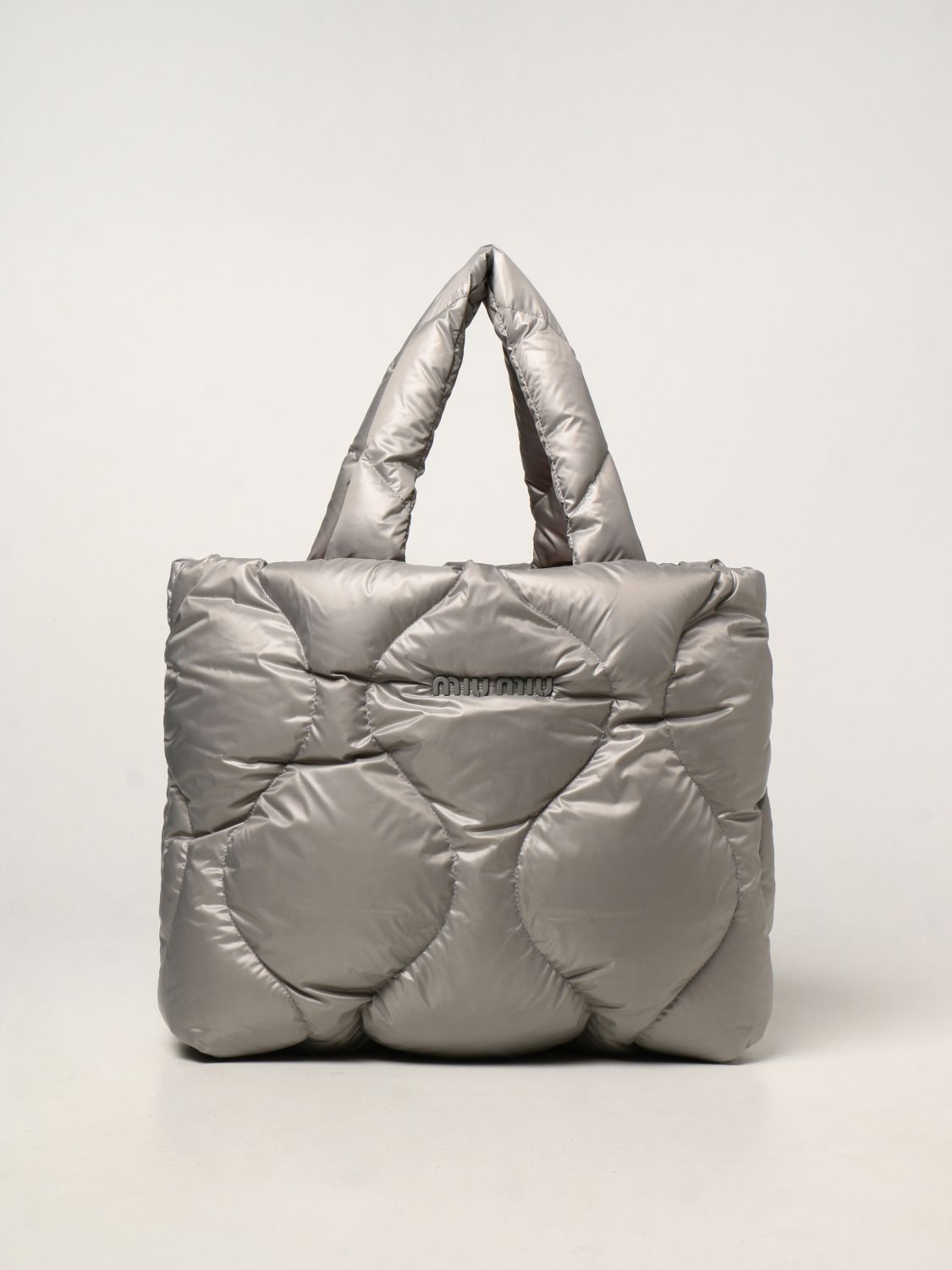 Сумка-тоут Miu Miu: Наплечная сумка Женское Miu Miu серый 1