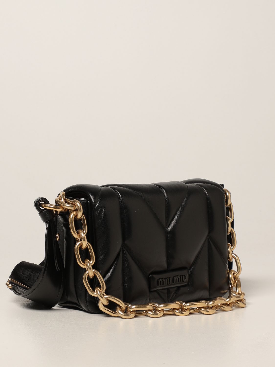 MIU MIU: bag in quilted nappa leather - Black  Miu Miu crossbody bags  5BH1892CE3 online at