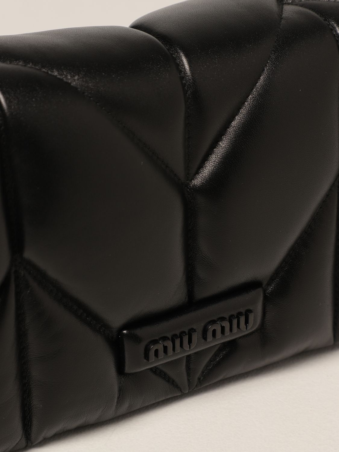 MIU MIU: bag in quilted nappa leather - Black  Miu Miu crossbody bags  5BH1892CE3 online at