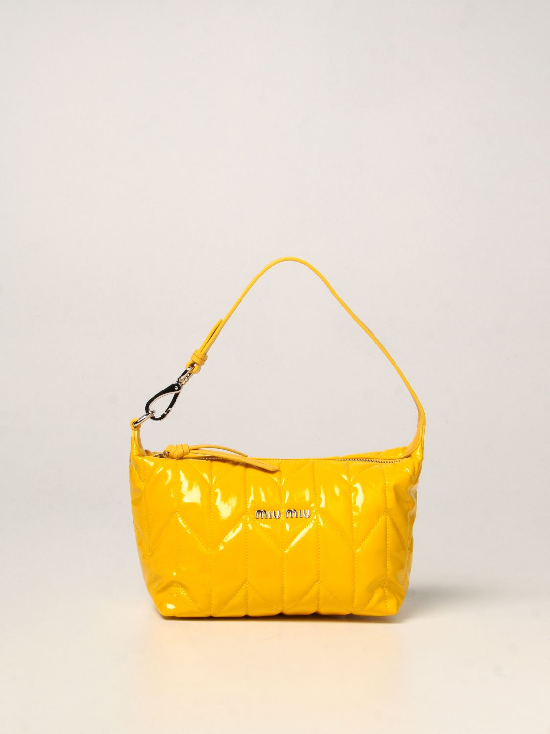 Miu Miu Kosmetiktasche mit Blumen-Print in Gelb Damen Taschen Kosmetiktaschen 