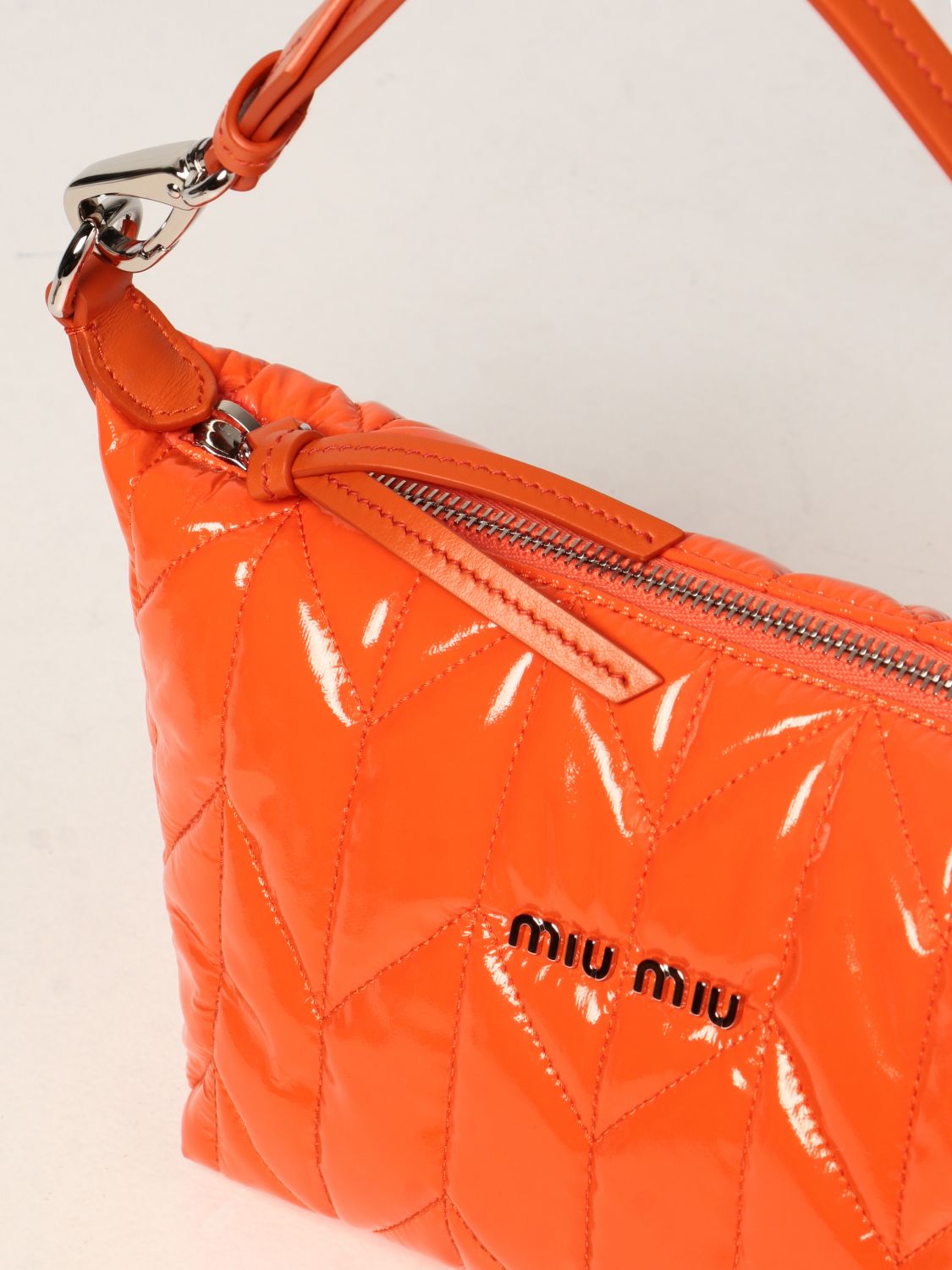 Mini bag Miu Miu: Miu Miu bag in quilted cirè orange 4