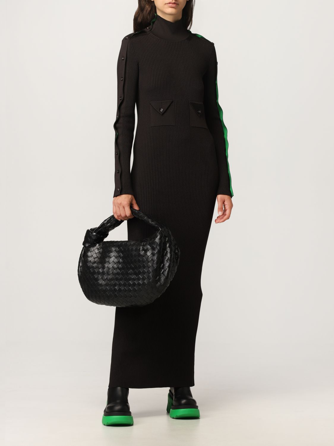 BOTTEGA VENETA: Jodi Hobo bag in woven leather - Black | Handbag ...
