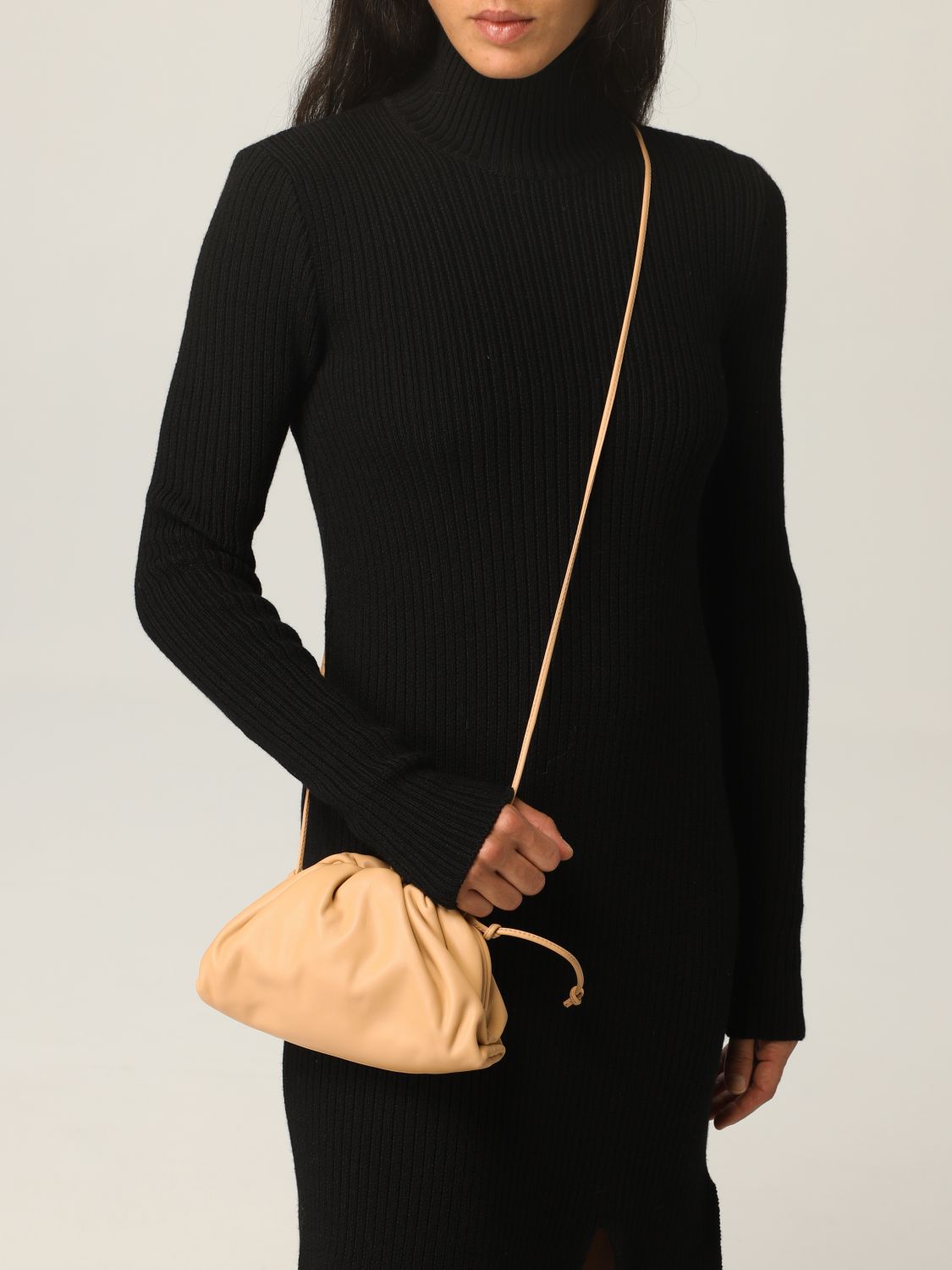 Mini sac à main Bottega Veneta: Sac porté épaule femme Bottega Veneta chameau 2