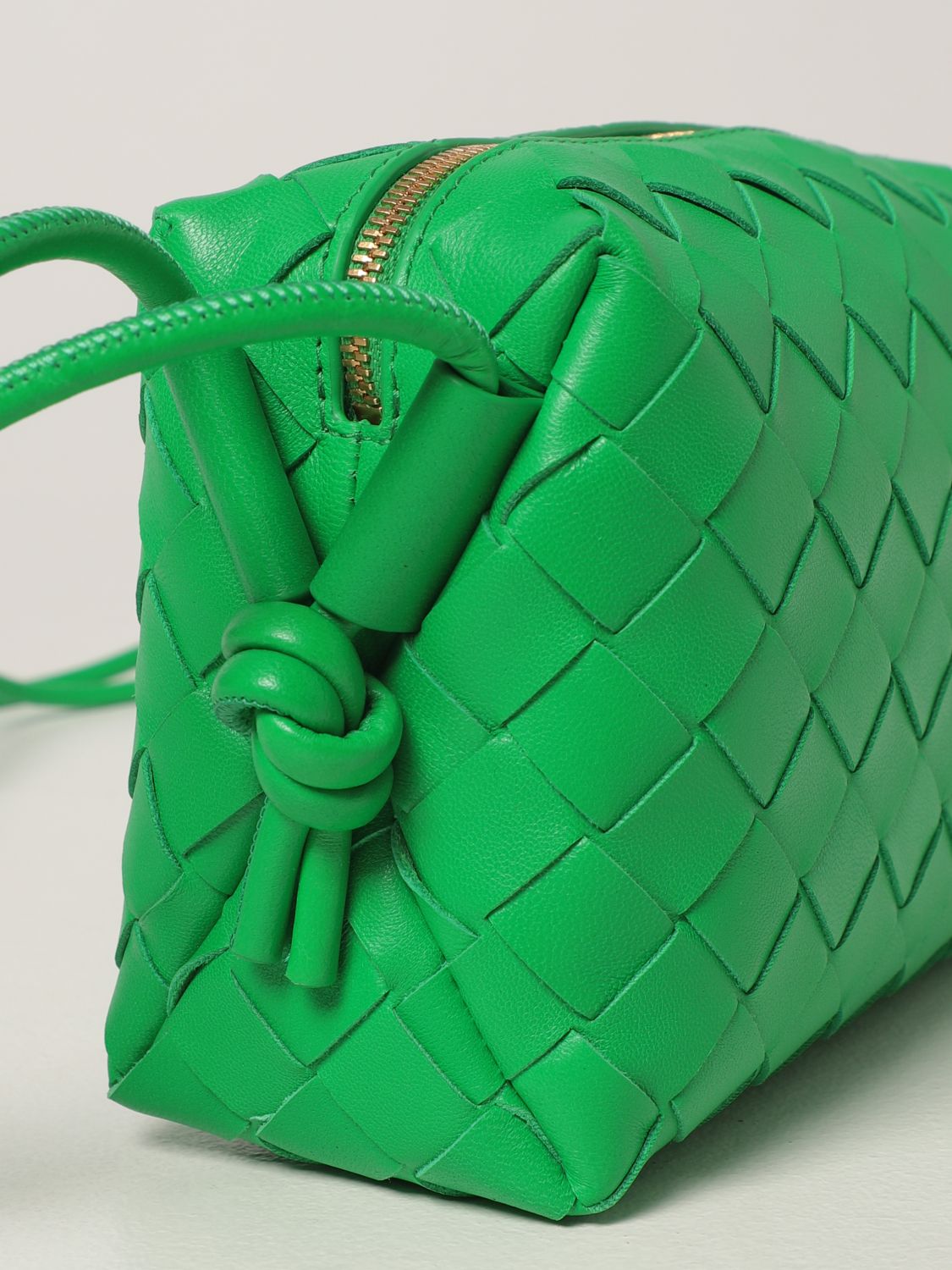 BOTTEGA VENETA: Cross-body Pouch bag in woven nappa leather - Green ...