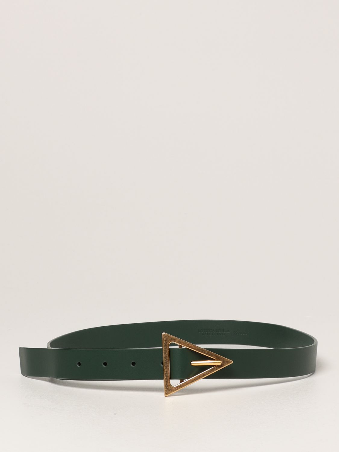 Belt Bottega Veneta: Bottega Veneta triangular leather belt green 1