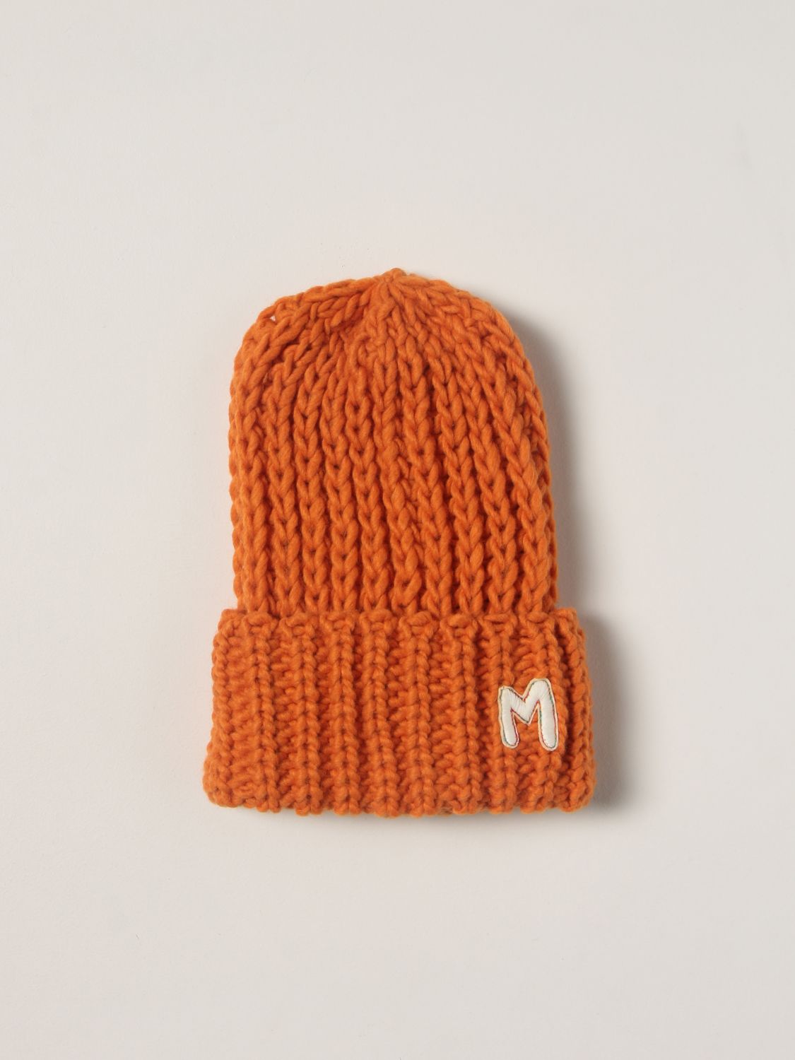 Hat M Missoni: M Missoni beanie hat with logo orange 1