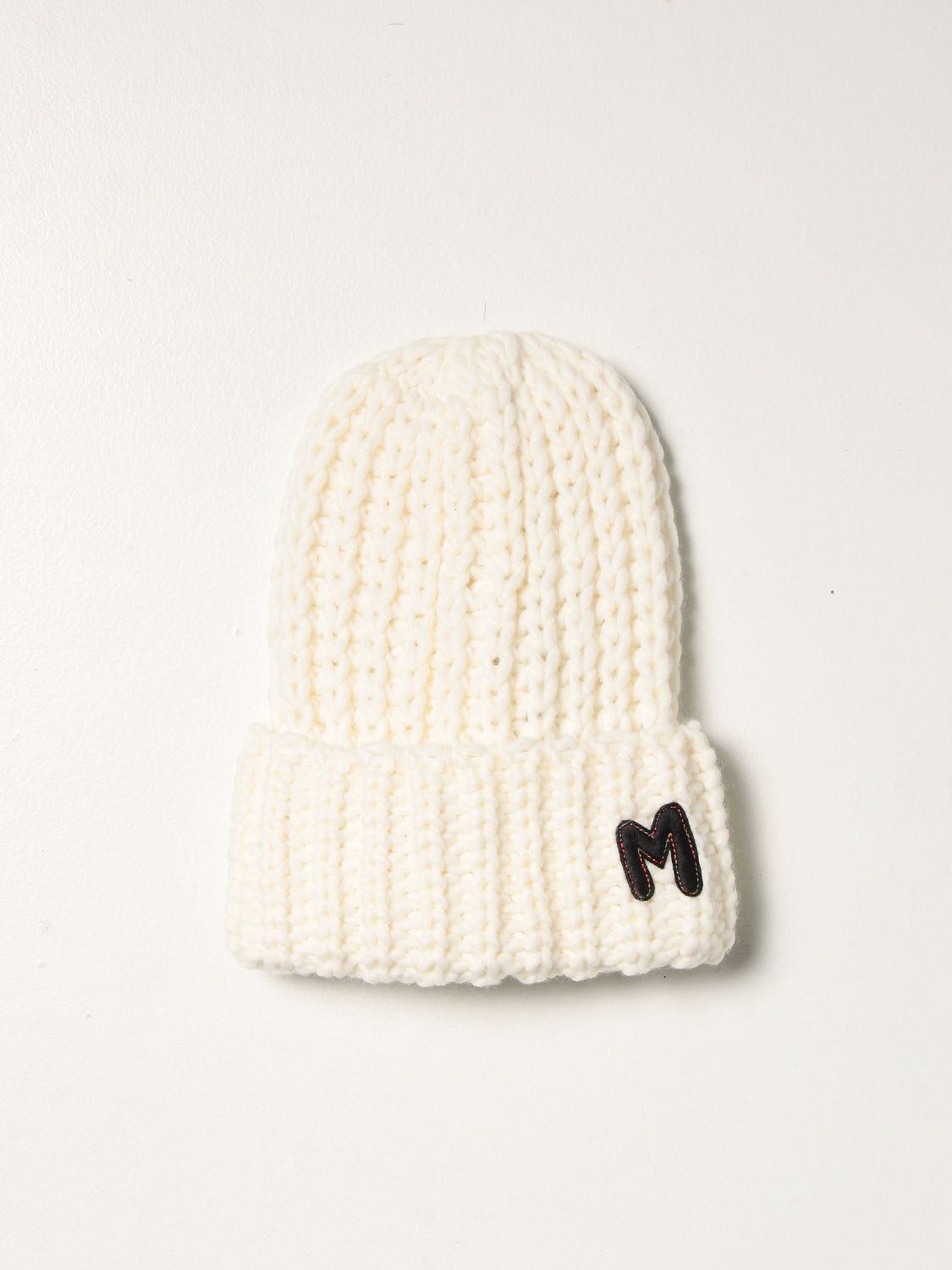 Hat M Missoni: M Missoni beanie hat with logo yellow cream 1