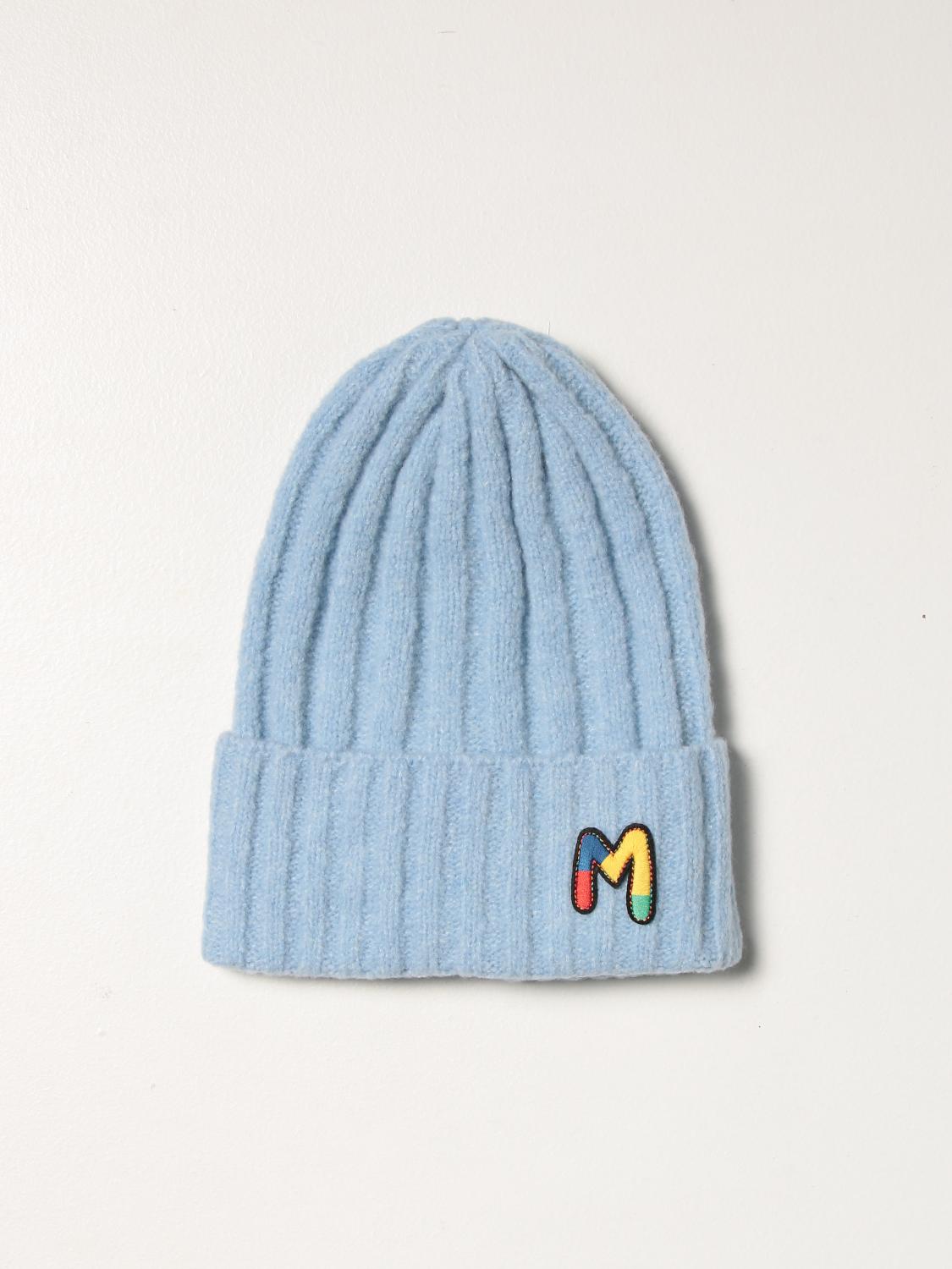 M MISSONI: ribbed beanie hat - Sky Blue 