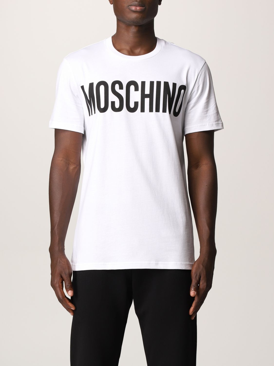 MOSCHINO COUTURE: T-shirt with big logo - White | Moschino Couture t ...