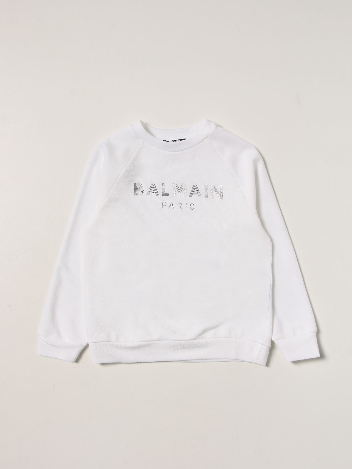 Sweater Balmain: Balmain cotton sweatshirt with logo white 1