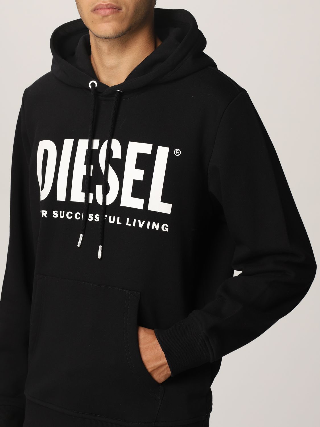 Felpa Diesel: Felpa Diesel in cotone con logo nero 4