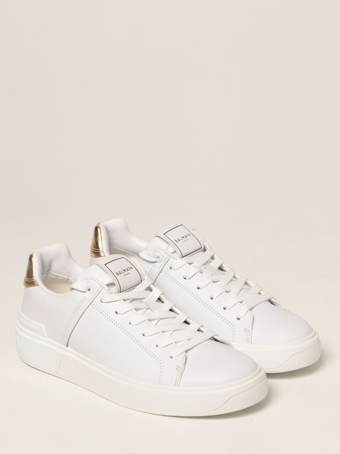 Sneakers Balmain: Balmain leather trainers white 2