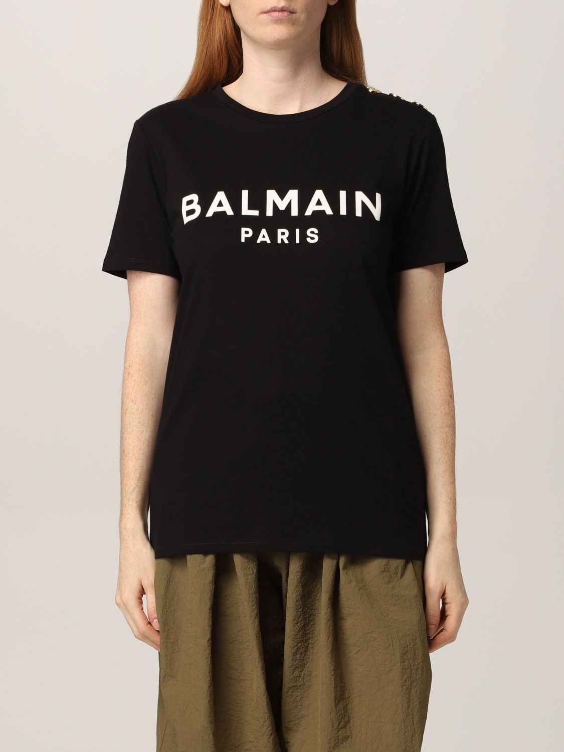 Camiseta Balmain: Camiseta mujer Balmain negro 1