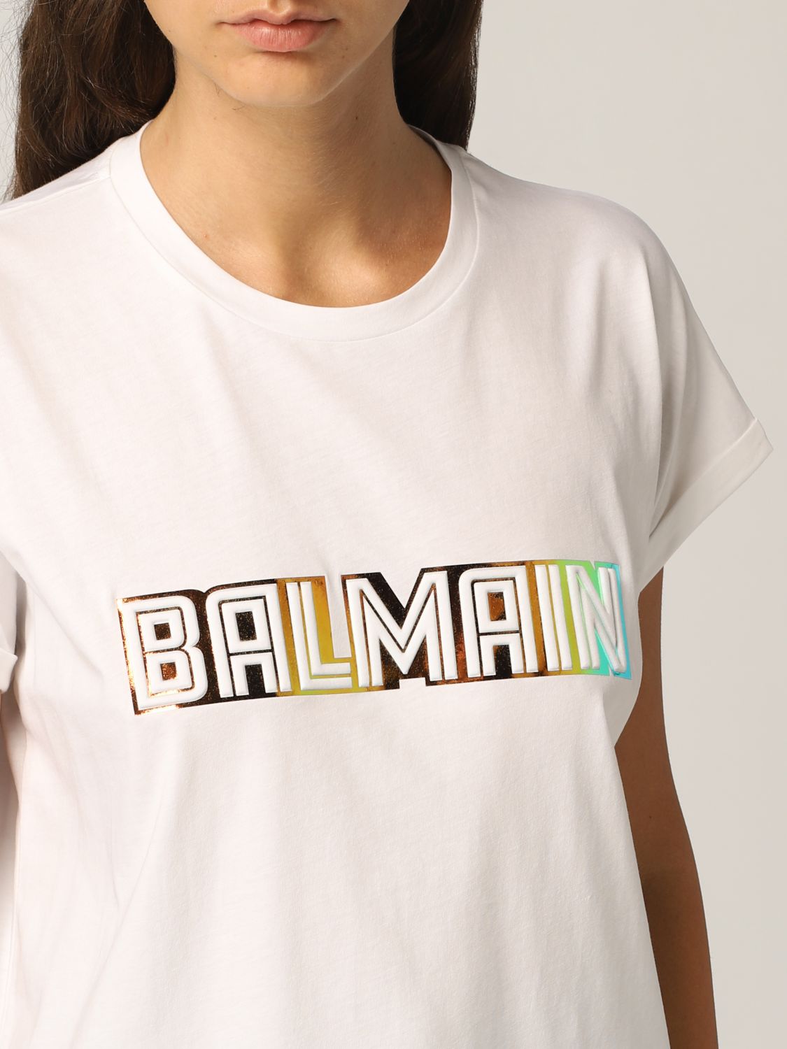 Camiseta Balmain: Camiseta mujer Balmain blanco 5