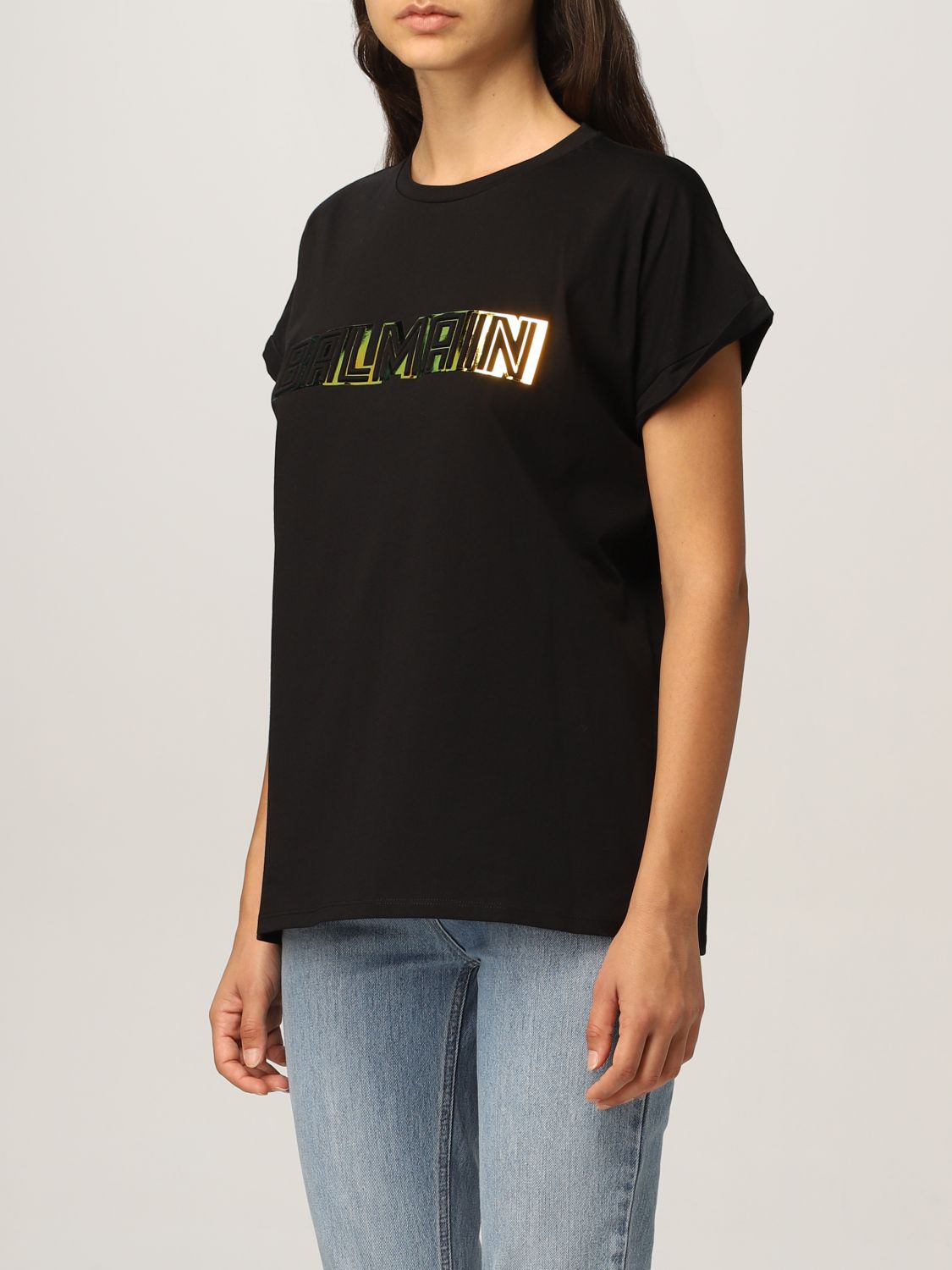 Camiseta Balmain: Camiseta mujer Balmain negro 4