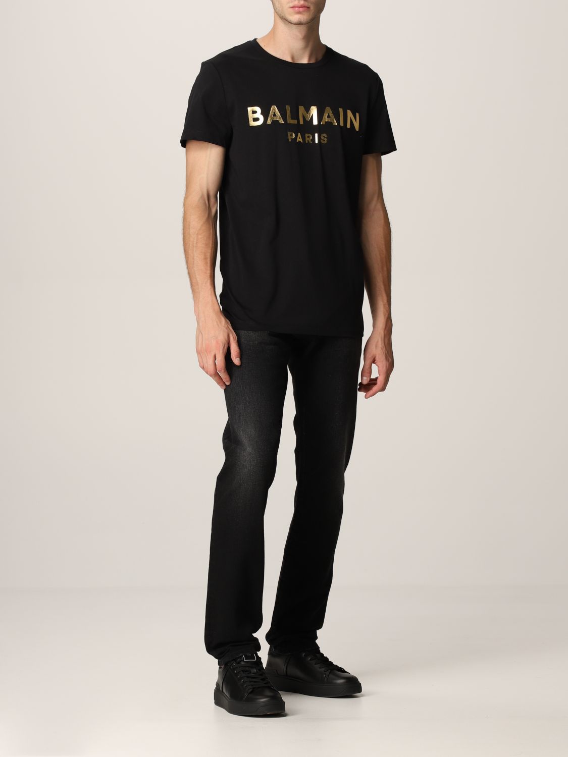 BALMAIN: cotton t-shirt with logo | T-Shirt Balmain Men Black | T 