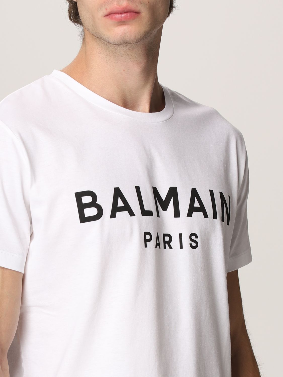 BALMAIN: cotton t-shirt with logo | T-Shirt Balmain Men White | T 