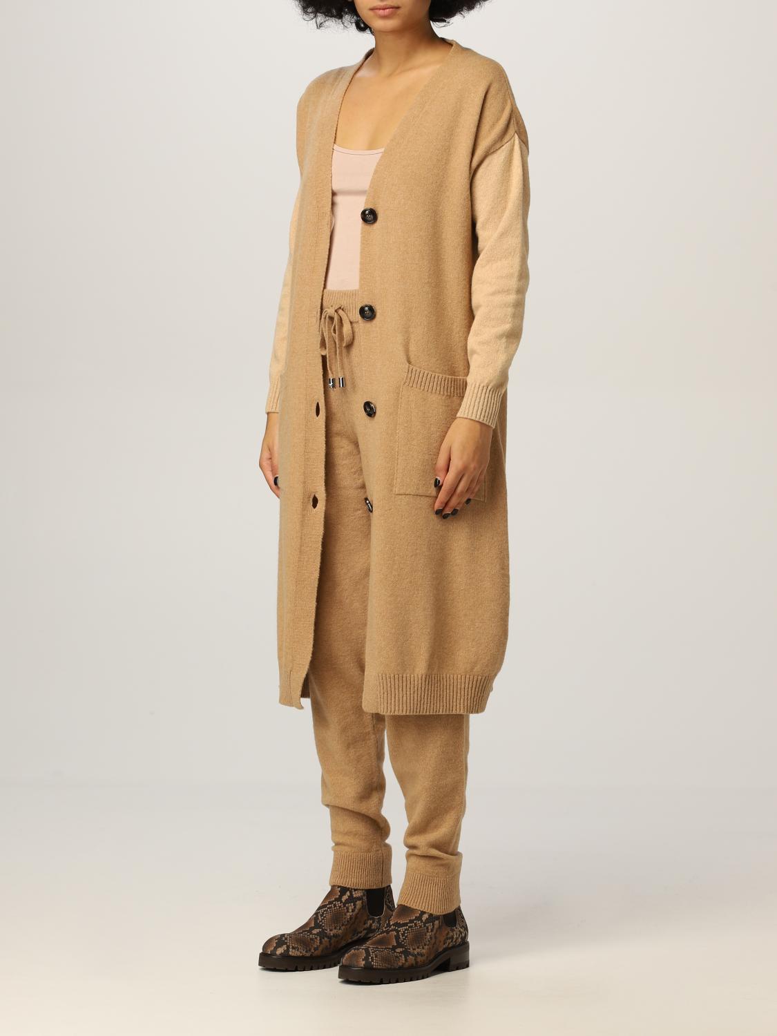 tan wool cardigan