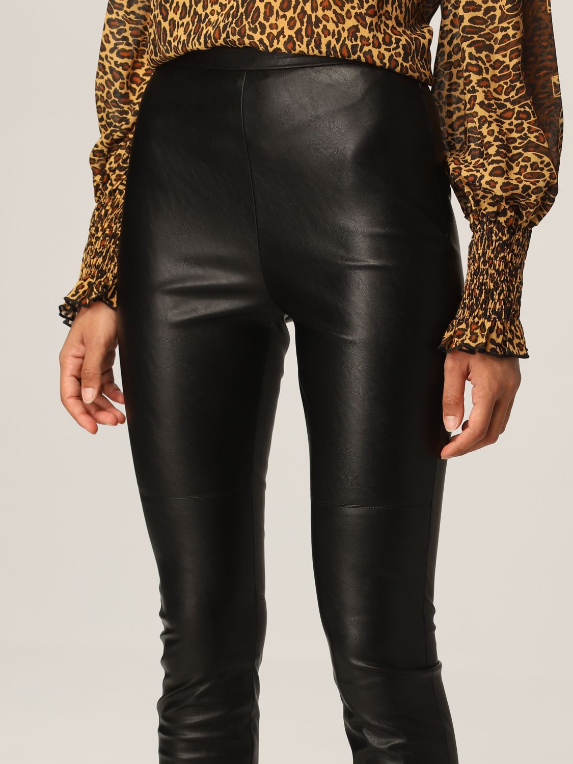 Pants Pinko: Rynek Pinko leggings in synthetic leather black 3