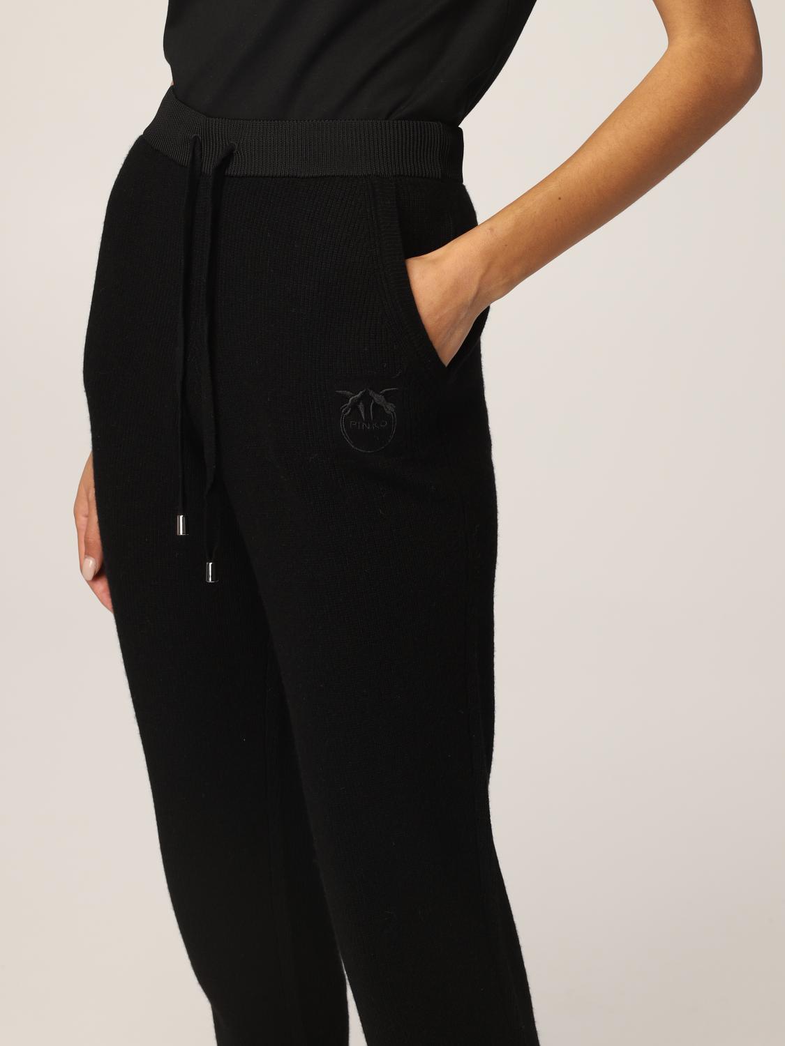 PINKO: Pantalone jogging in lana - Nero | Pantalone Pinko 1G16B5 Y79Q  GIGLIO.COM
