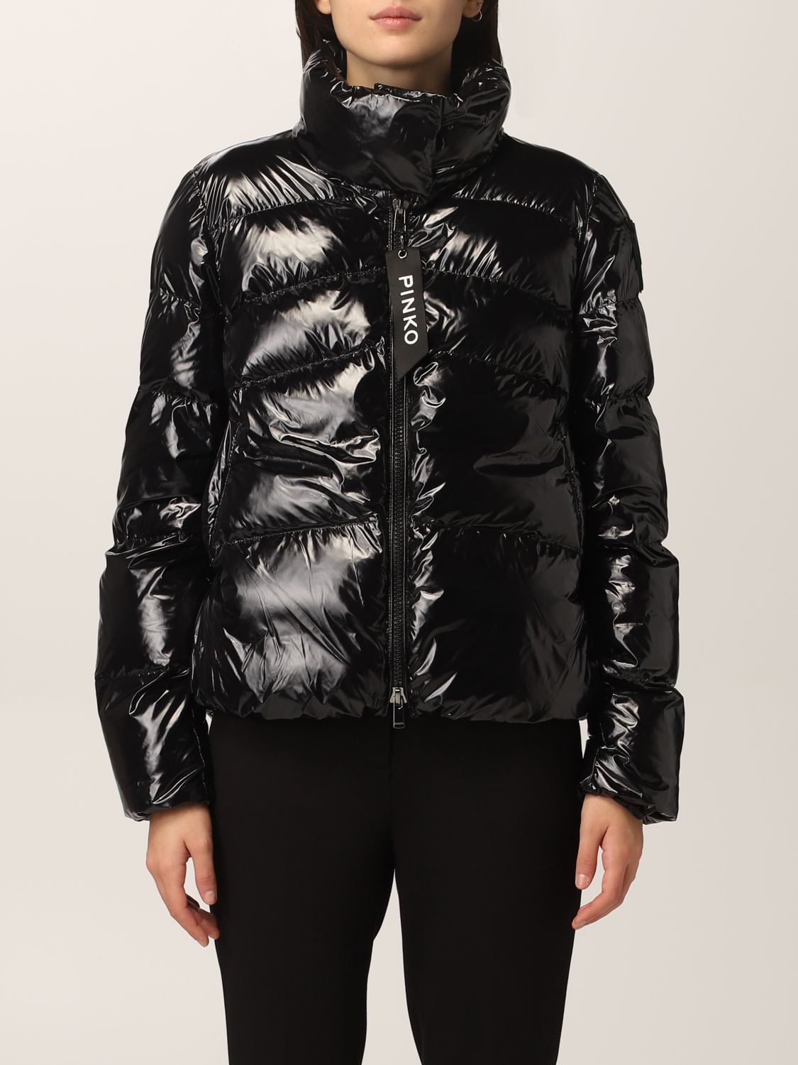 Jacket Pinko: Pinko down jacket in crystal nylon black 1