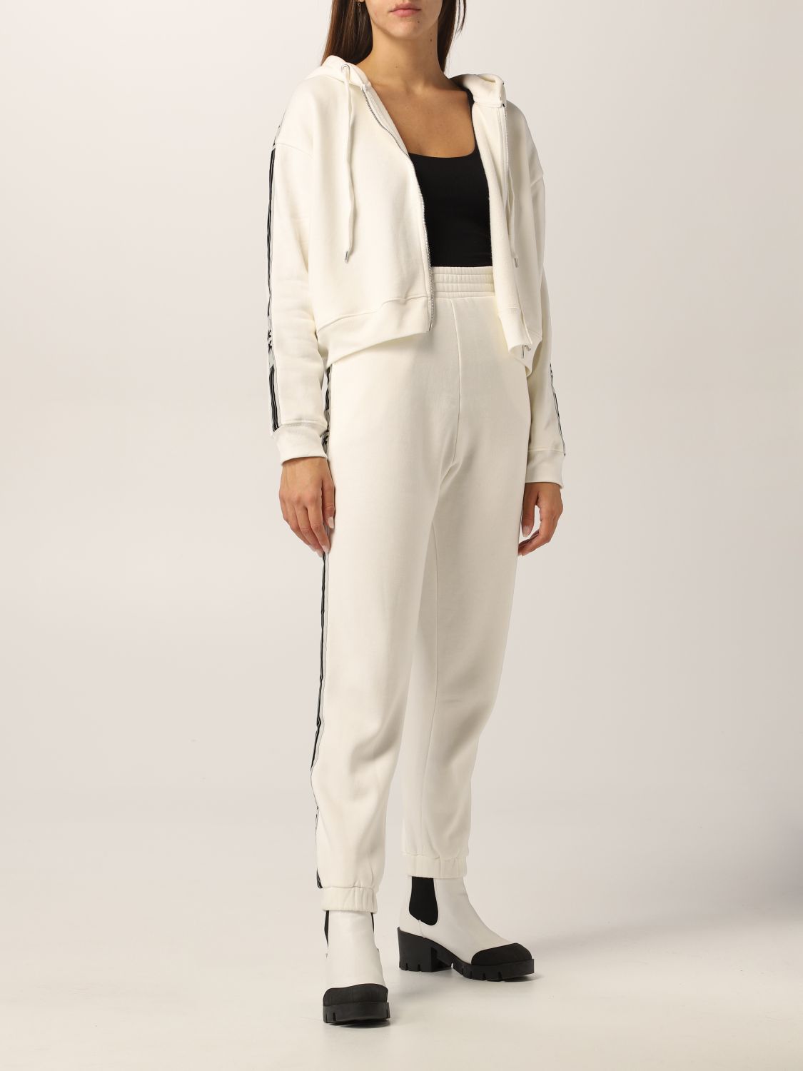 PINKO: Acciano jogging pants with Love Birds logo - White | Pinko pants ...