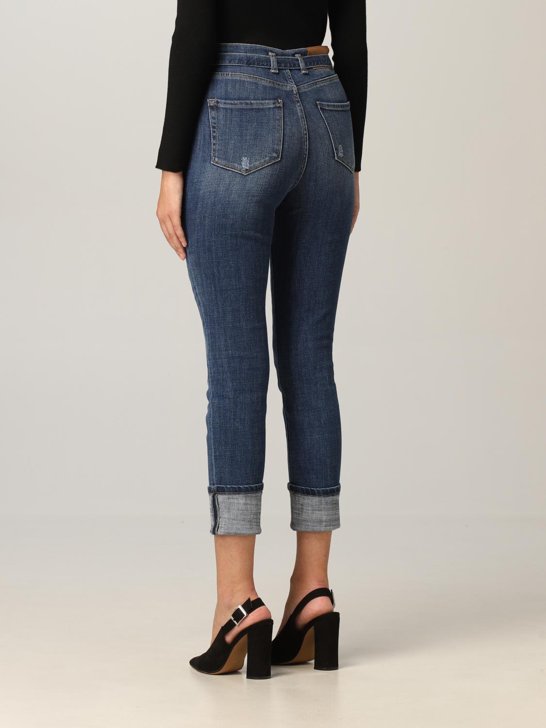 Pinko Outlet: Jeans a 5 tasche con cintura e fibbia Love Birds - Denim | Jeans  Pinko 1J10P3 Y78Q GIGLIO.COM