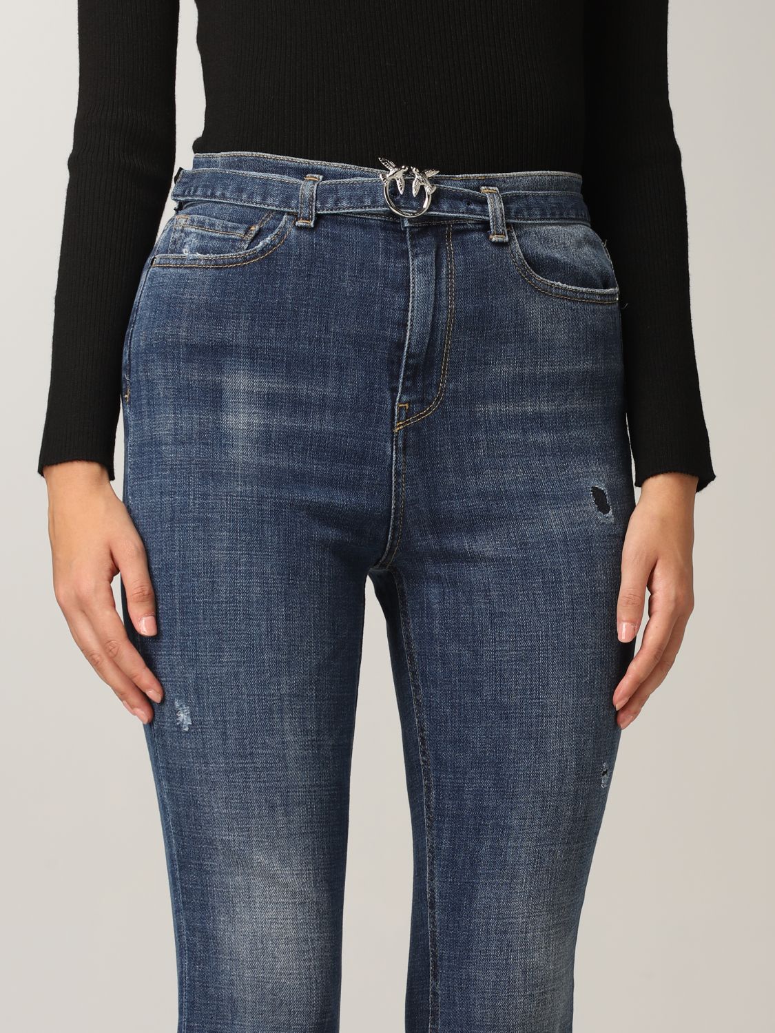 Jeans Pinko: Pinko 5-pocket jeans with belt and Love Birds buckle denim 3