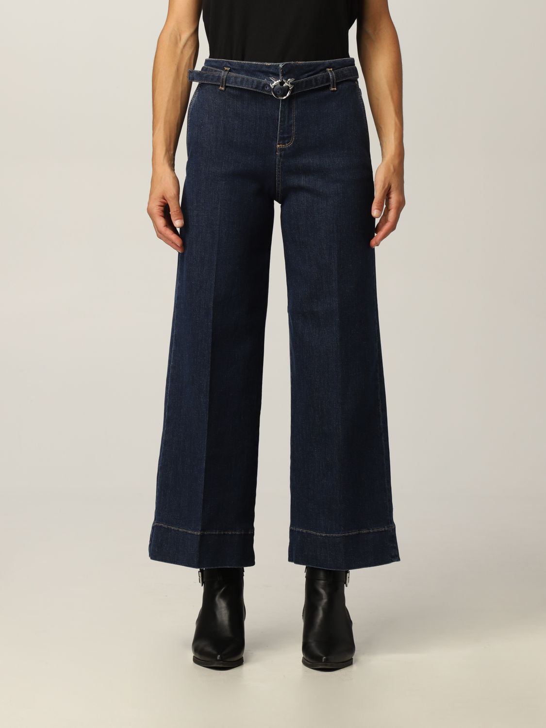 Jeans Pinko: Peggy Pinko jeans with belt and Love Birds buckle black 1