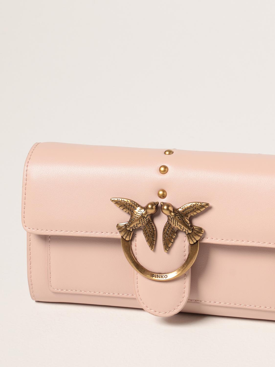 PINKO Love Classic Icon V Quilt 3 bag in nappa leather Blush Pink Pinko crossbody bags