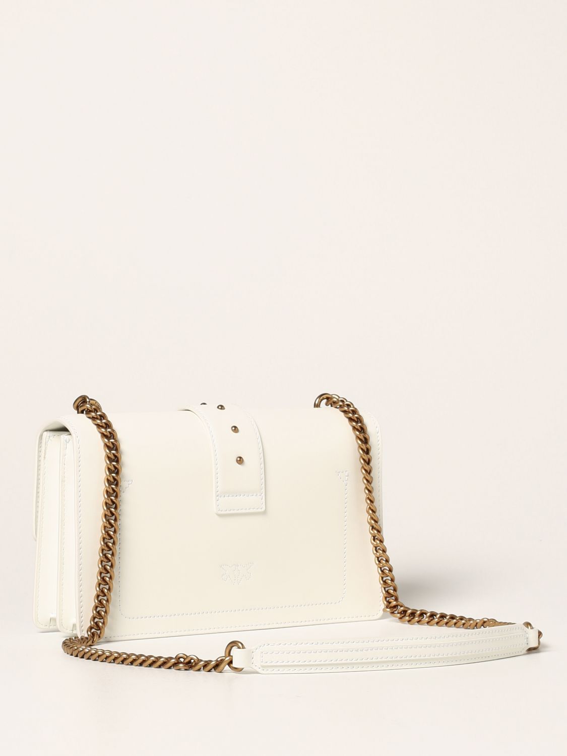 PINKO: Love Classic Icon Simply bag in calfskin - White | Crossbody ...