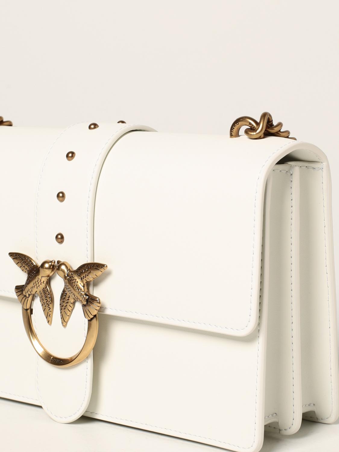 PINKO Love Classic Icon Simply bag in calfskin White Crossbody