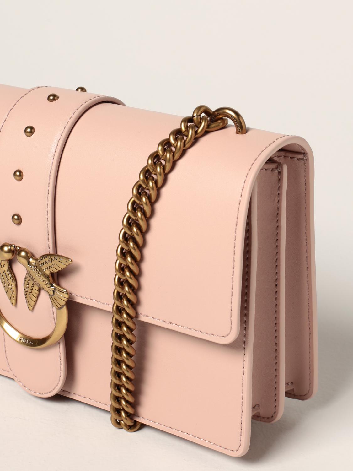 PINKO Love Classic Icon Simply bag in calfskin Blush Pink Pinko