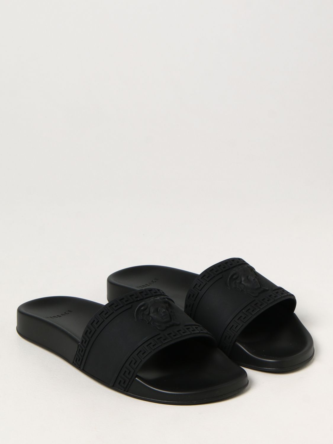 Sandals Versace: Versace palace sandal in rubber with medusa head black 2
