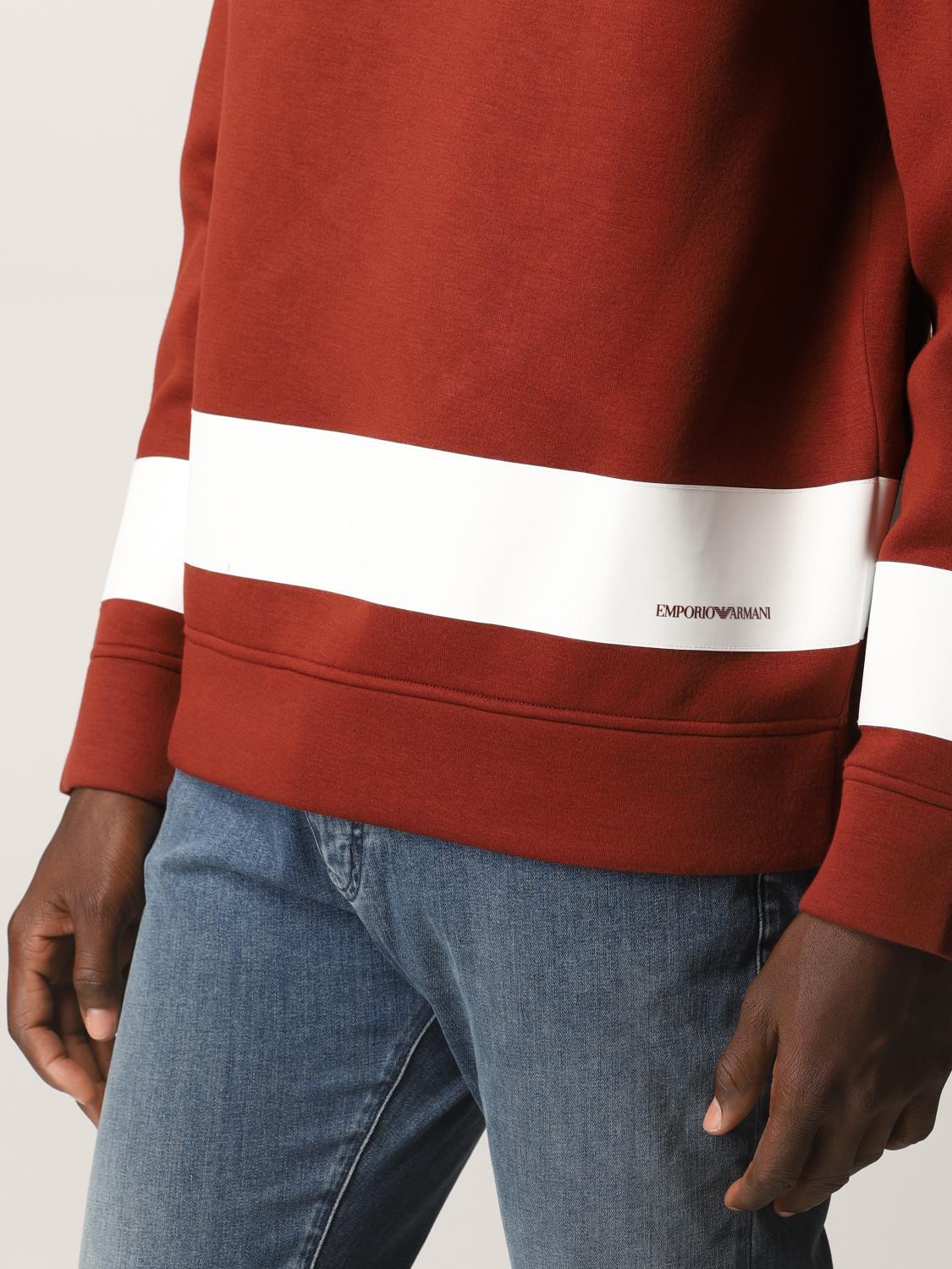 red armani sweatshirt
