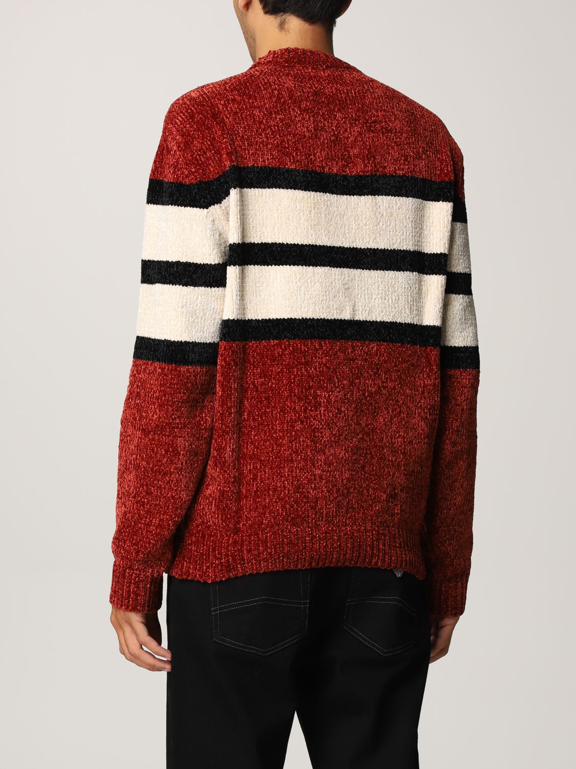 Sweater Emporio Armani: Emporio Armani sweater in color block terry brick red 2