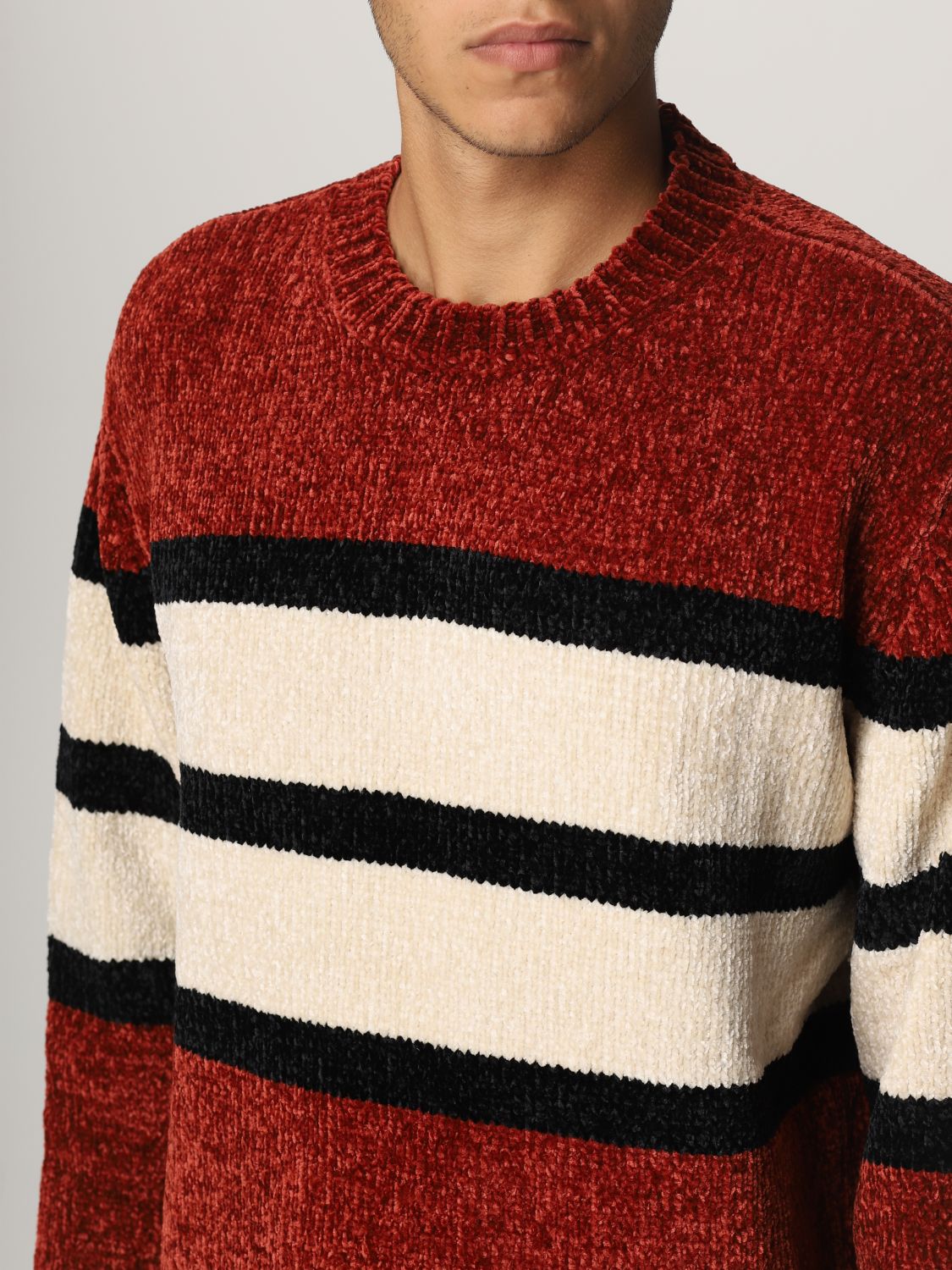 Sweater Emporio Armani: Emporio Armani sweater in color block terry brick red 3