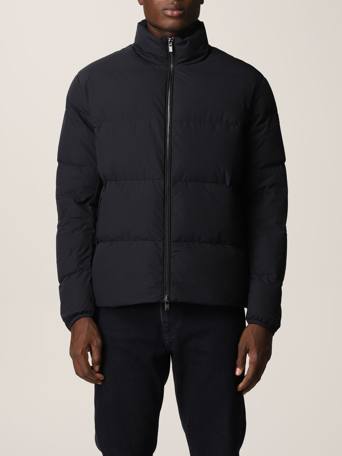 EMPORIO ARMANI: down jacket in padded and quilted nylon - Blue ...