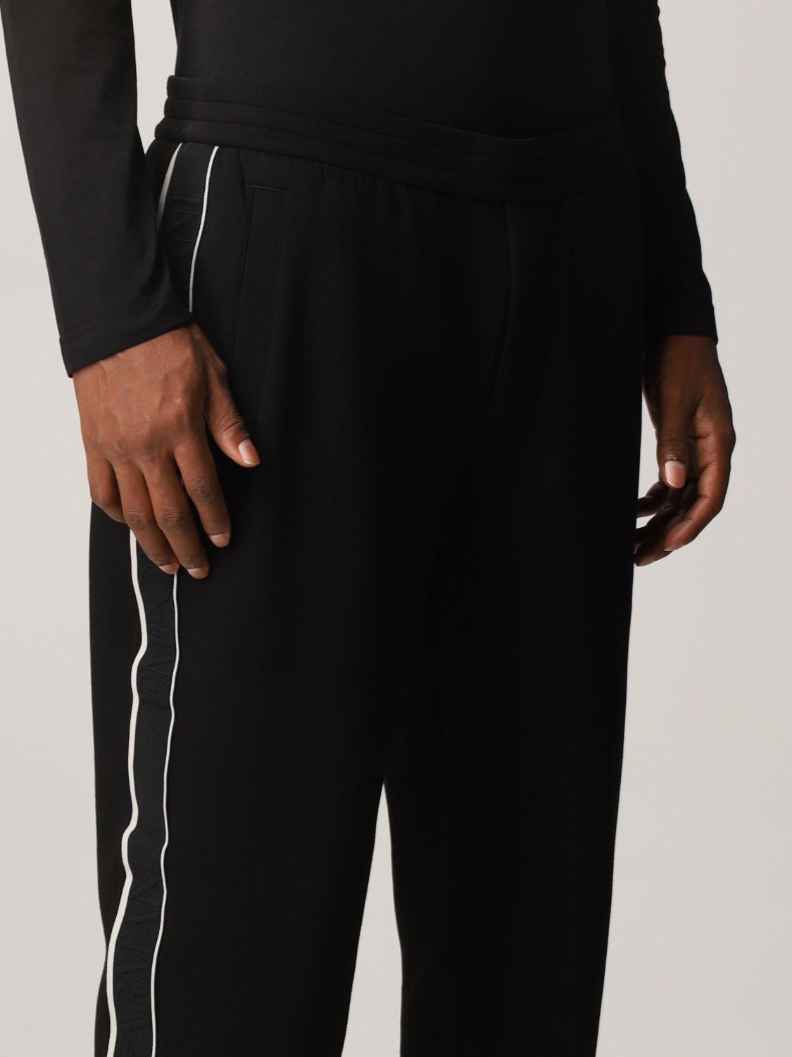 Pants Emporio Armani: Emporio Armani jogging trousers with striped bands black 4