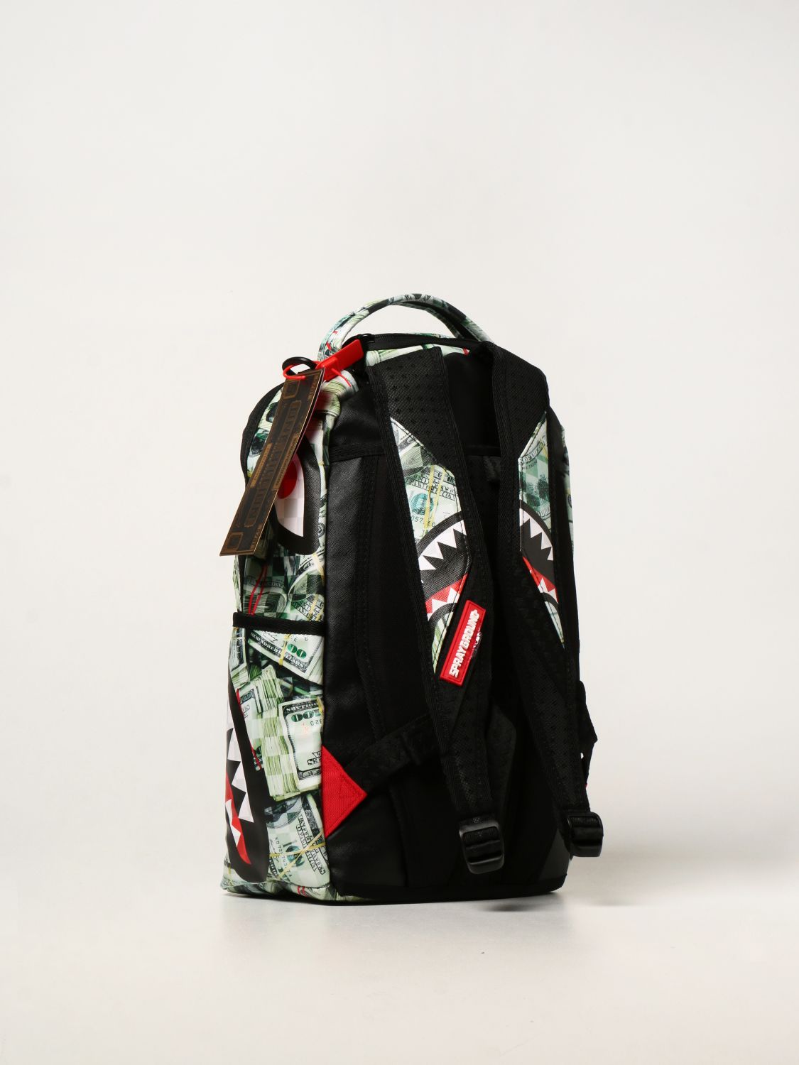 Sprayground Backpack In Vegan Leather With Shark Mouth In Black