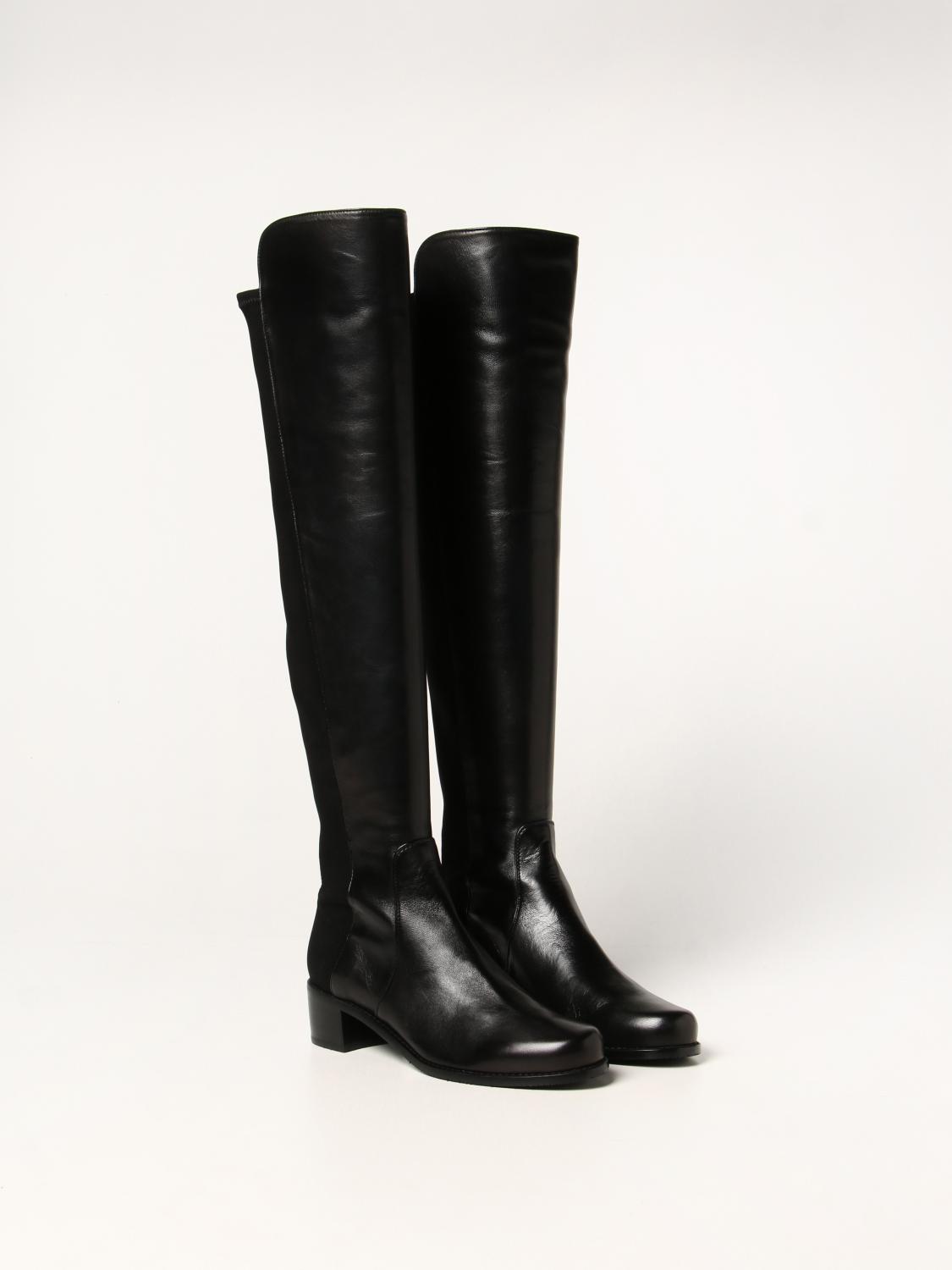 stuart weitzman black leather boots