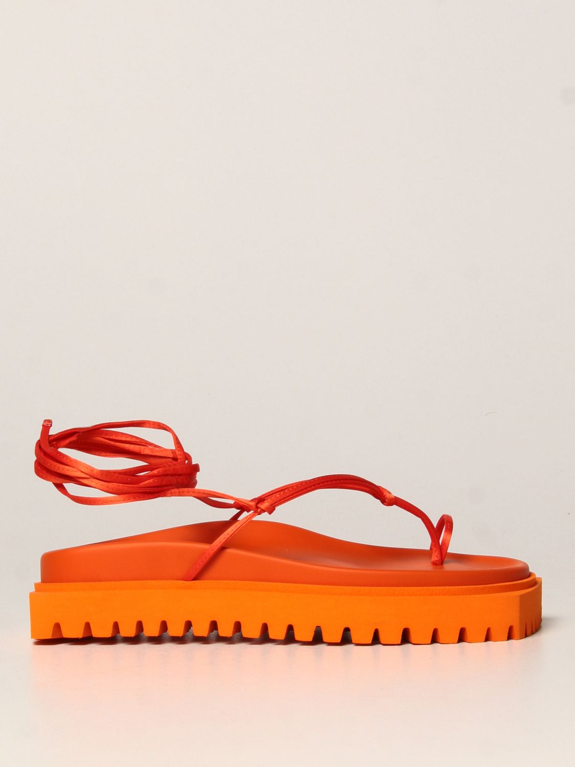 Босоножки без каблука The Attico: Обувь Женское The Attico оранжевый 1