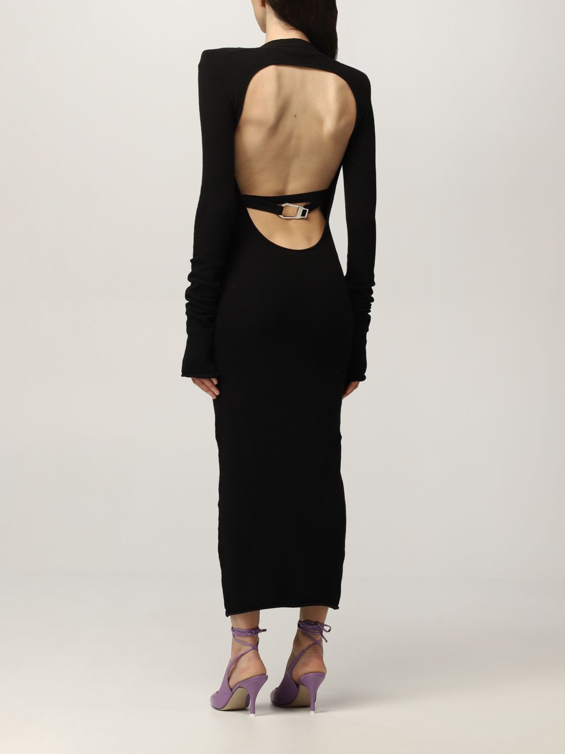 Dress The Attico: The Attico midi dress with bare back black 2
