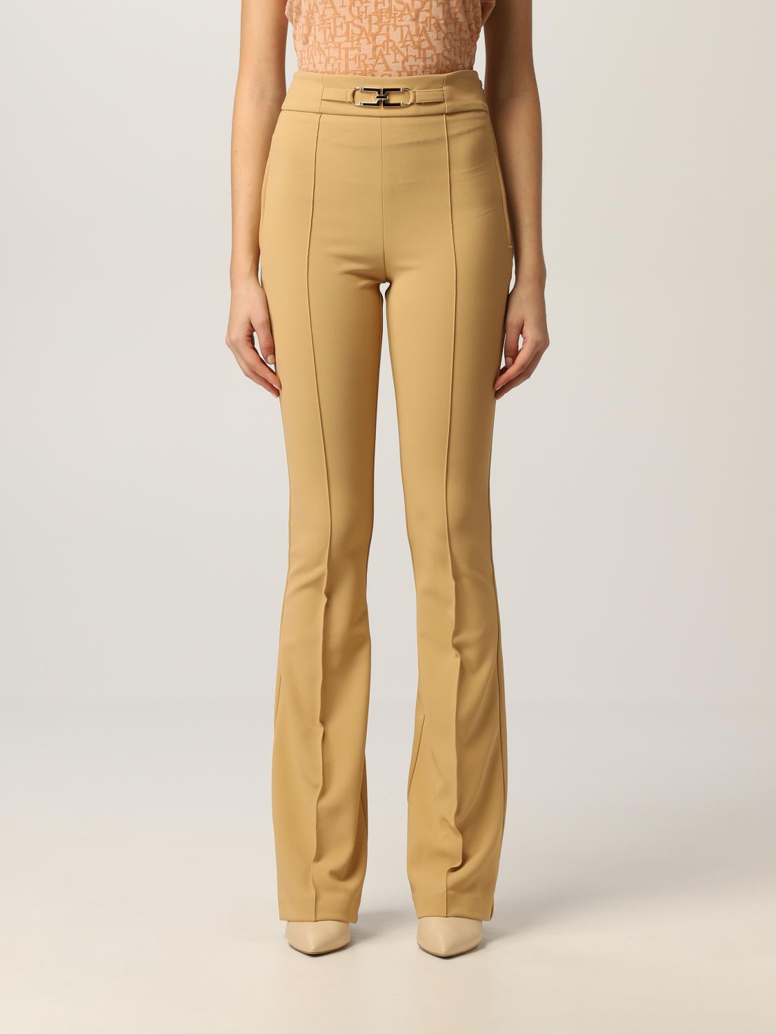 ELISABETTA FRANCHI: Pants women - Camel | Pants Elisabetta Franchi PA38716E2  GIGLIO.COM